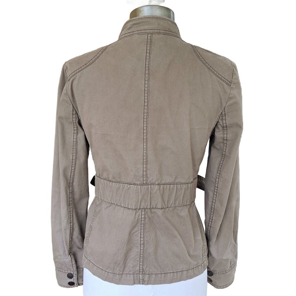 LOFT Utility Jacket Blazer Size 6 Vintage Brown Casual Military Moto - Picture 5 of 9